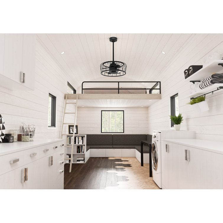 Matte Black 36" Ceiling Fan with LED Light and Remote