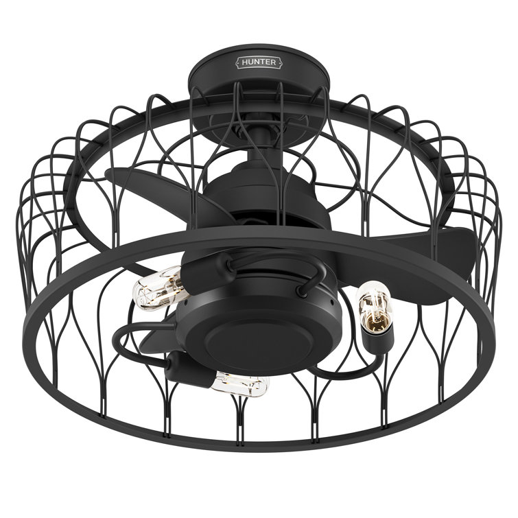 Matte Black 36" Ceiling Fan with LED Light and Remote