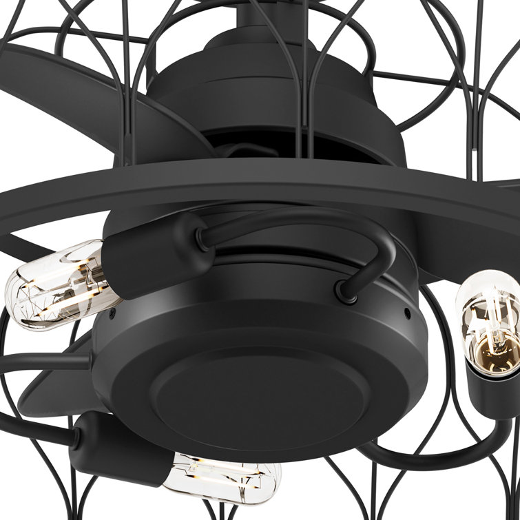 Matte Black 36" Ceiling Fan with LED Light and Remote