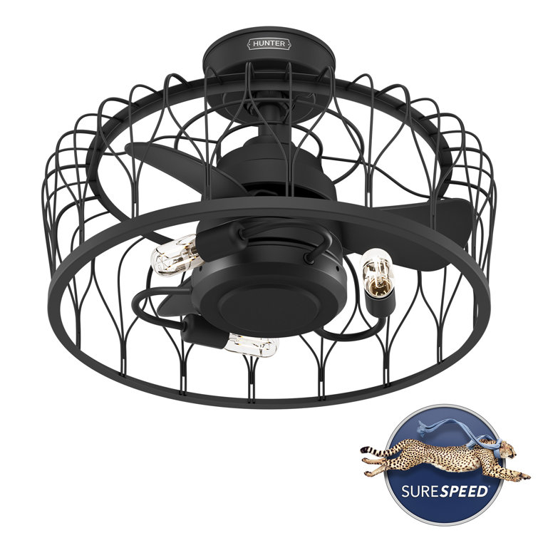 Matte Black 36" Ceiling Fan with LED Light and Remote