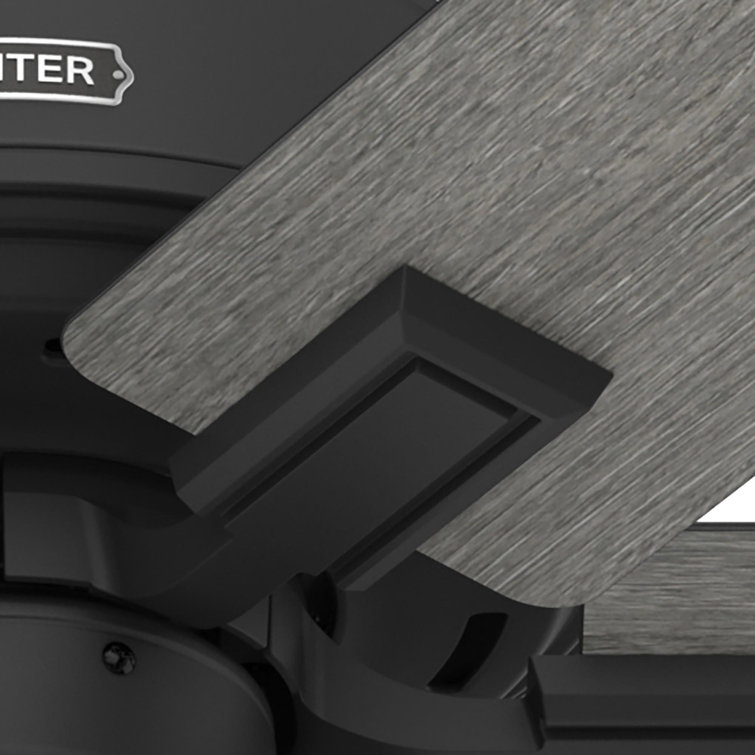 Matte Black and Gray Wood 52" Ceiling Fan with Lighting and Remote