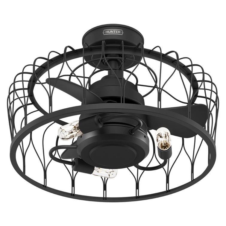 Matte Black 36" Ceiling Fan with LED Light and Remote