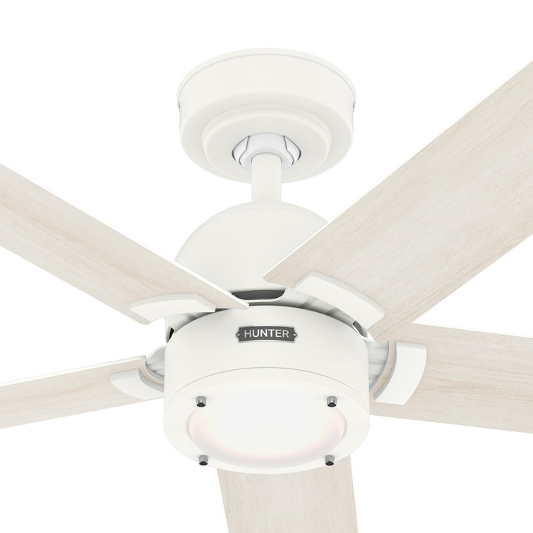 Erling 52" White Wood Ceiling Fan with Light and Remote