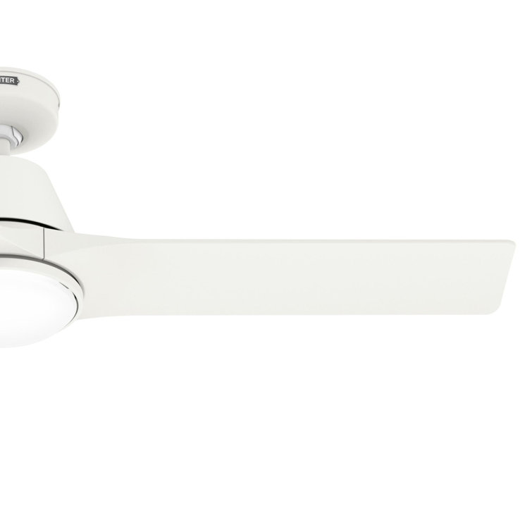 Hunter 52-Inch Matte White Smart Ceiling Fan with LED Light and Remote