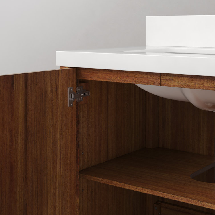 Sequoia 72-Inch Double Sink Mango Wood Bath Vanity with White Quartz Top