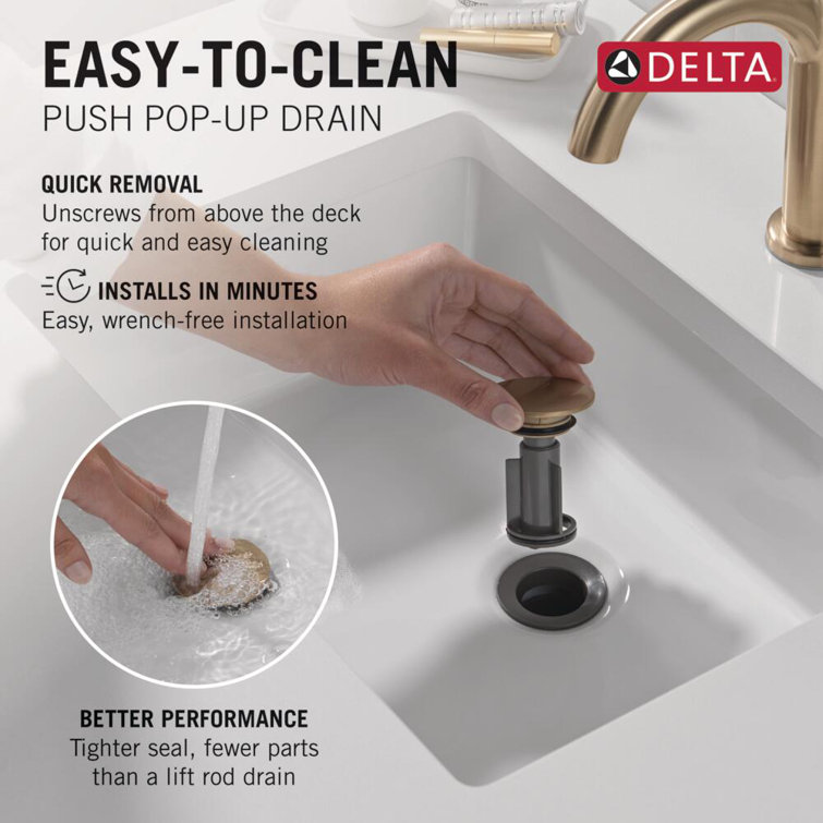 Delta Trinsic Modern Stainless Steel & Bronze Bathroom Faucet