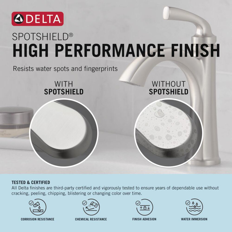 Delta Nicoli Sleek Stainless Steel Single Handle Bathroom Faucet