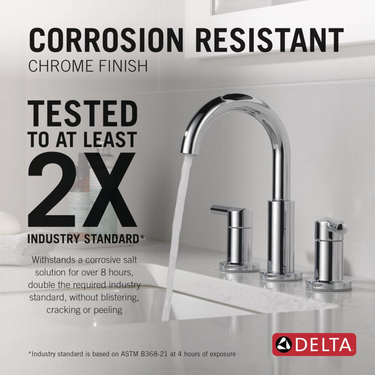 Delta Chrome Nicoli Two Handle Widespread Bathroom Faucet