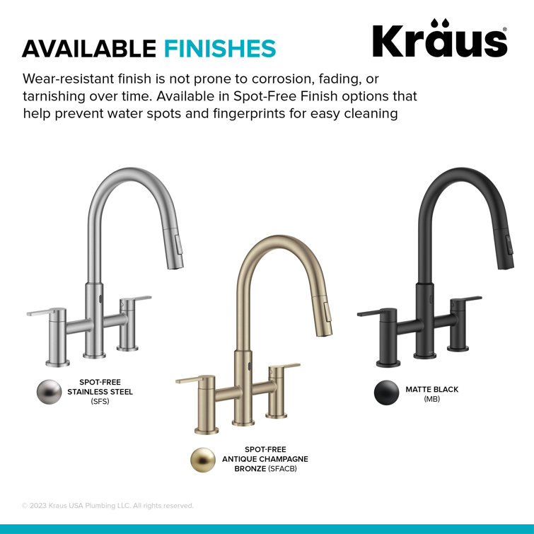 Stainless Steel Touchless Sensor Bridge Kitchen Faucet with Pull-Down Sprayhead