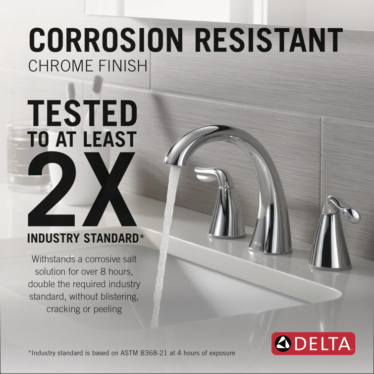 Arvo Chrome Widespread Bathroom Faucet with Drain Assembly
