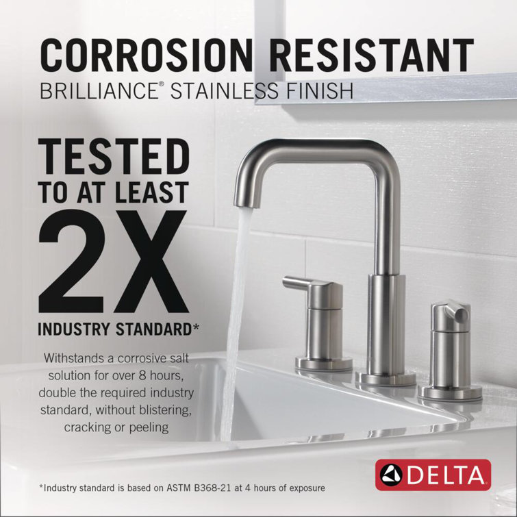 Delta Nicoli Brilliance Stainless 3-Hole Widespread Bathroom Faucet
