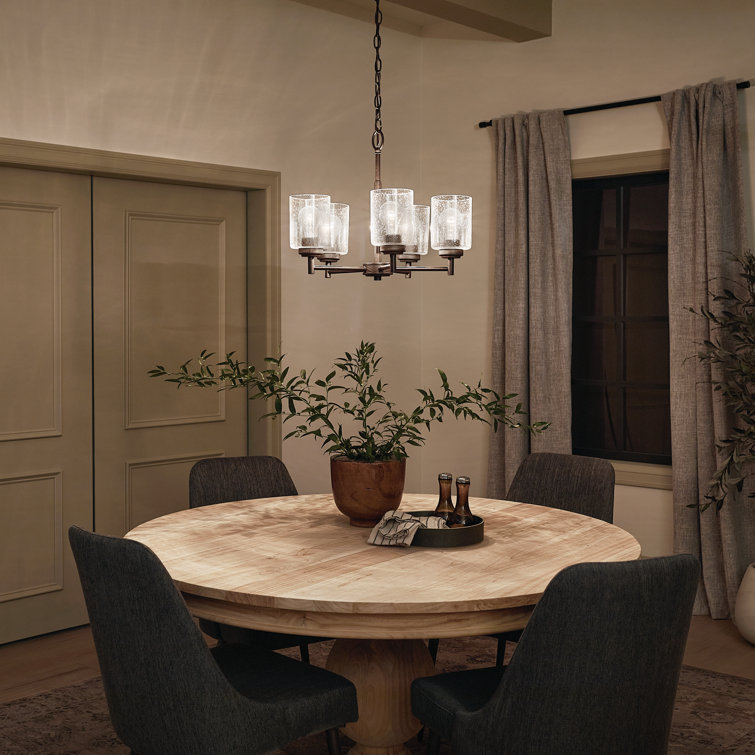 Winslow 5-Light Bronze Mini Chandelier with Clear Glass
