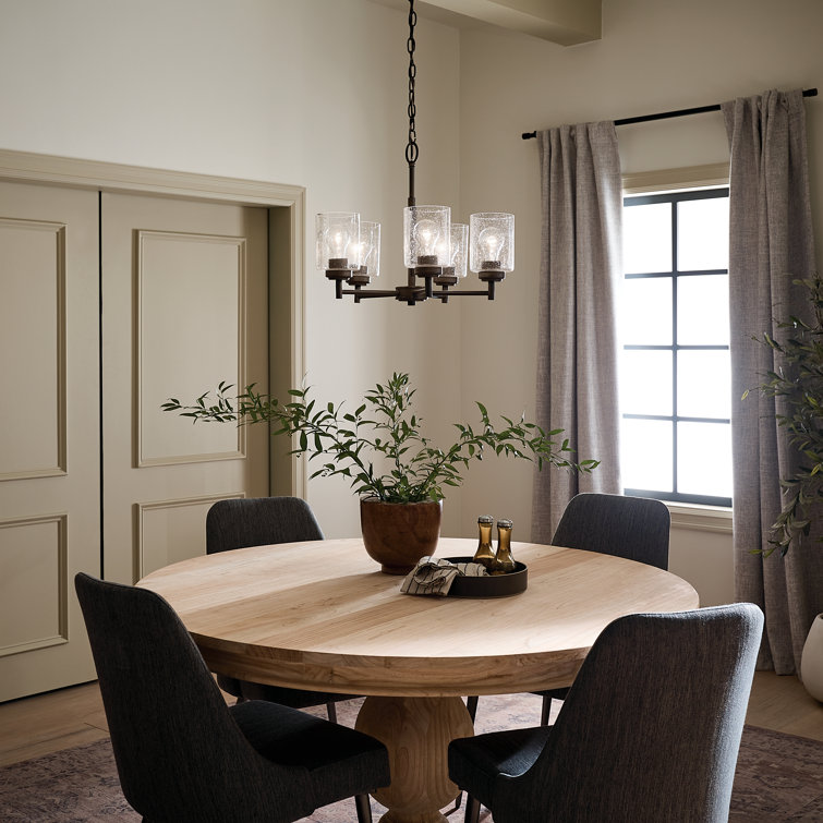 Winslow 5-Light Bronze Mini Chandelier with Clear Glass