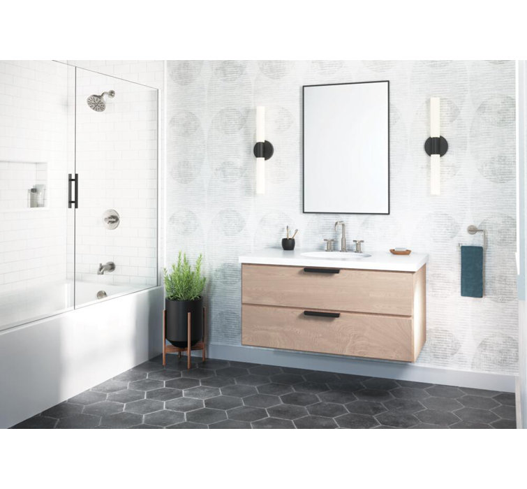 Nicoli Stainless Steel Widespread Bathroom Faucet with Cross Handles