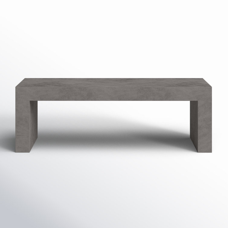 Brinlie Modern 55'' Grey Fiber-Reinforced Cement Outdoor Bench