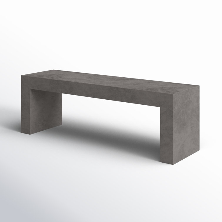 Brinlie Modern 55'' Grey Fiber-Reinforced Cement Outdoor Bench