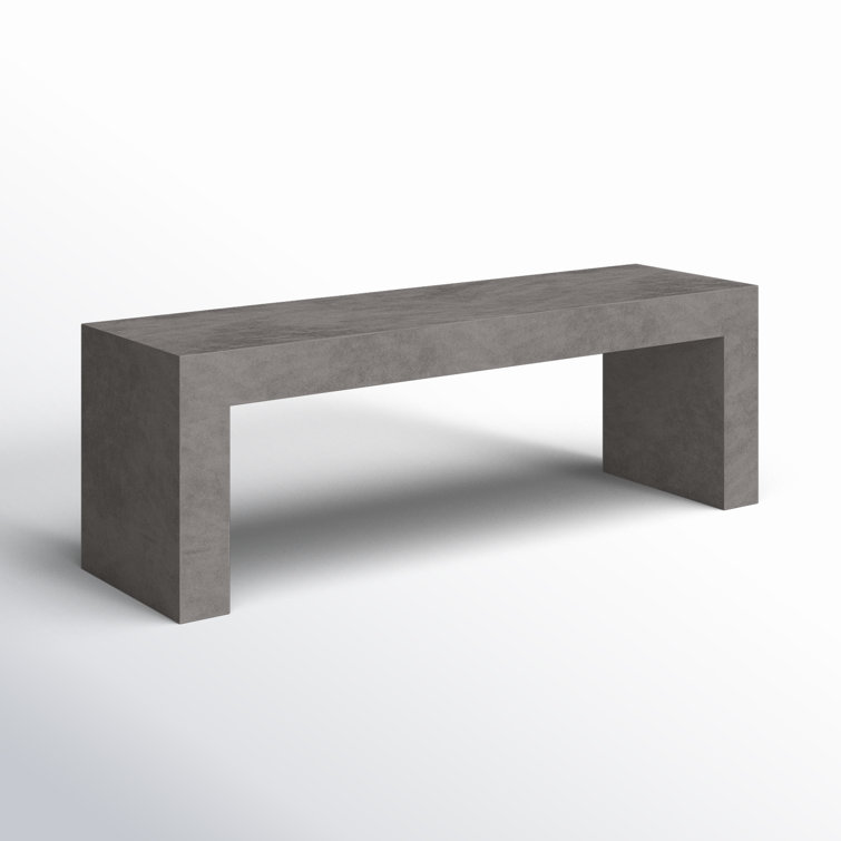 Brinlie Modern 55'' Grey Fiber-Reinforced Cement Outdoor Bench