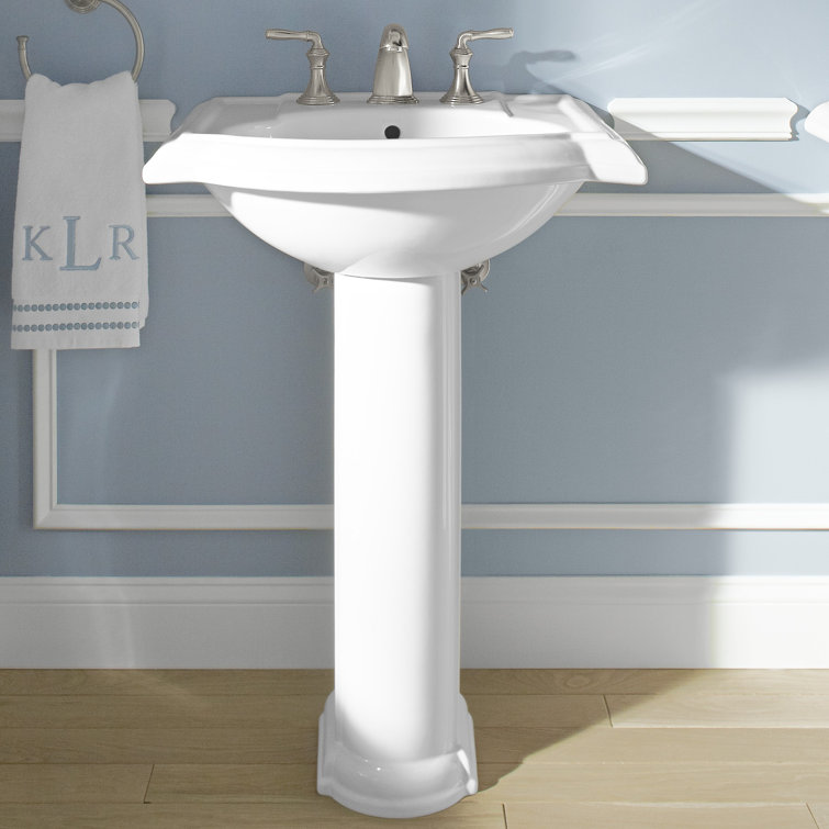 Devonshire White Ceramic 24" Pedestal Bathroom Sink