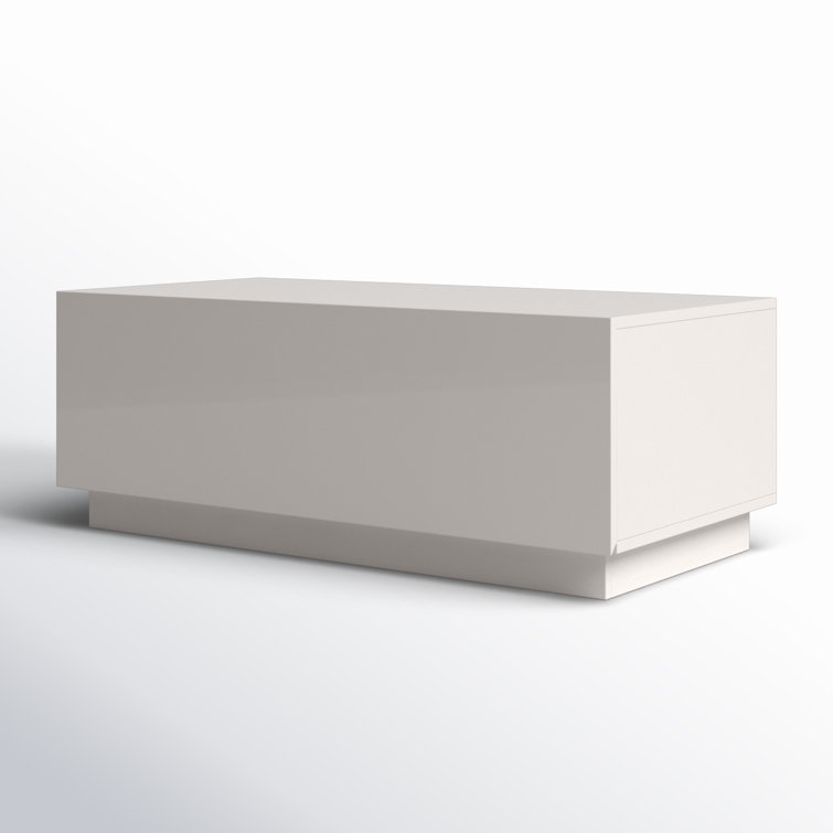 Gray Gloss Rectangular MDF Coffee Table with Storage