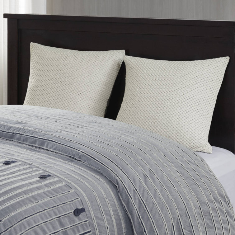 King Blue Cotton Down Alternative Comforter Set with Decorative Pillows
