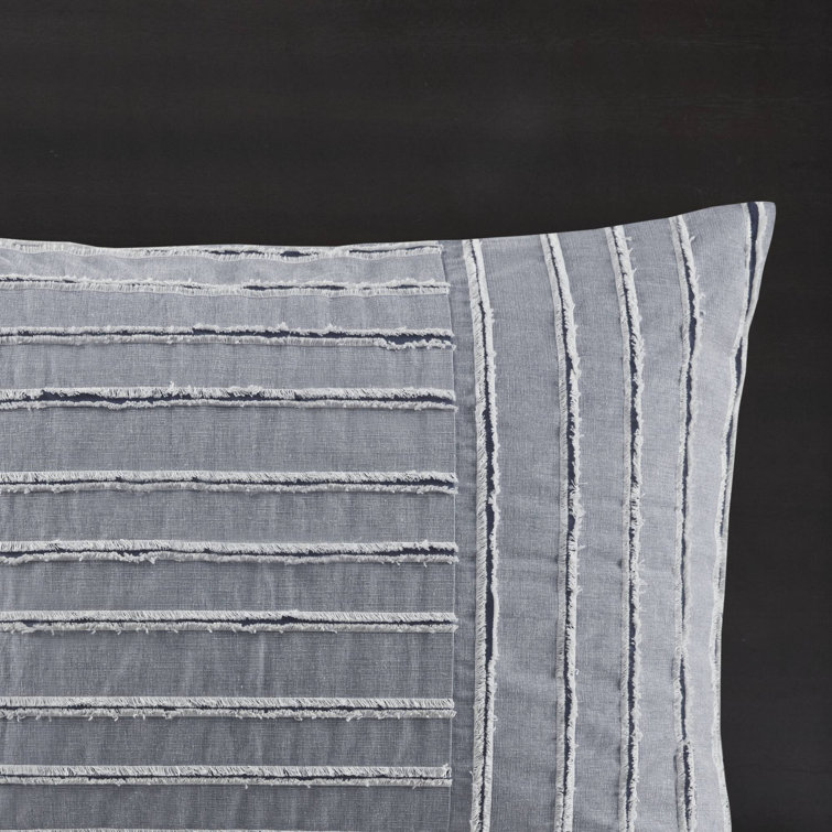 King Blue Cotton Down Alternative Comforter Set with Decorative Pillows
