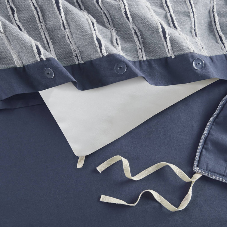 King Blue Cotton Down Alternative Comforter Set with Decorative Pillows