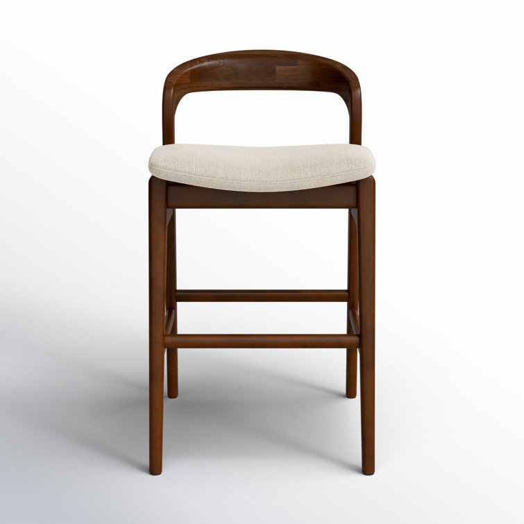 Medley Ivory and Nogal Frame Low Back Counter Stool