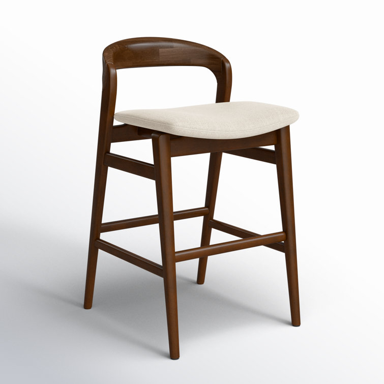Medley Ivory and Nogal Frame Low Back Counter Stool