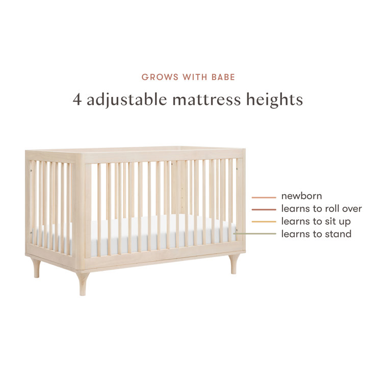 Washed Natural Pine 3-in-1 Convertible Crib with Toddler Rail