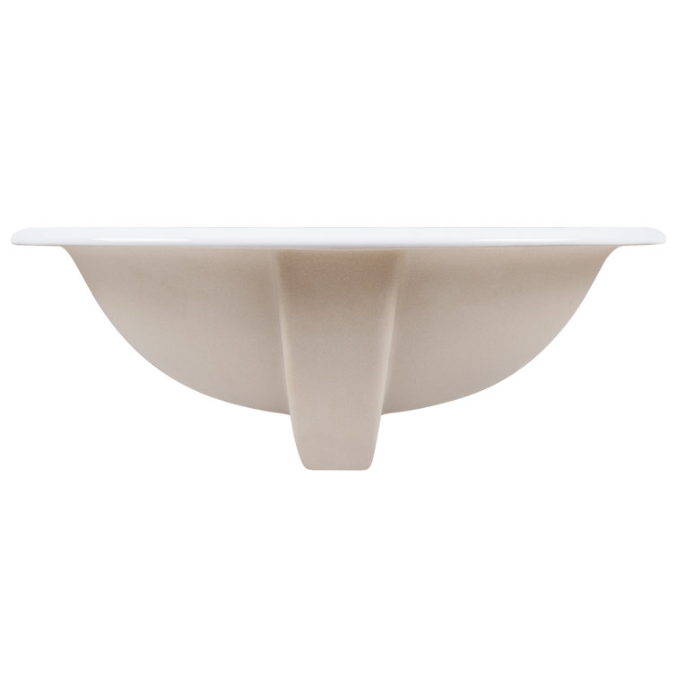 20'' x 17'' White Ceramic Oval Drop-In Bathroom Sink