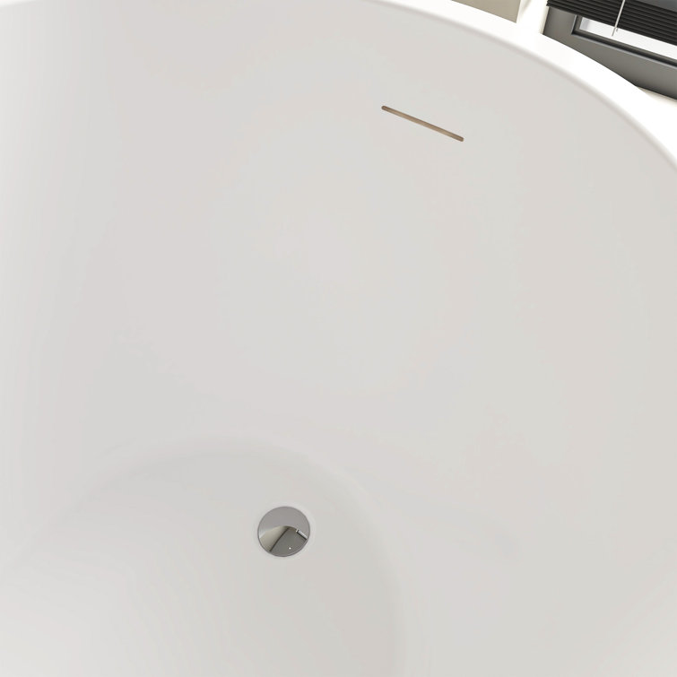 Maya 55" White Acrylic Freestanding Soaking Bathtub