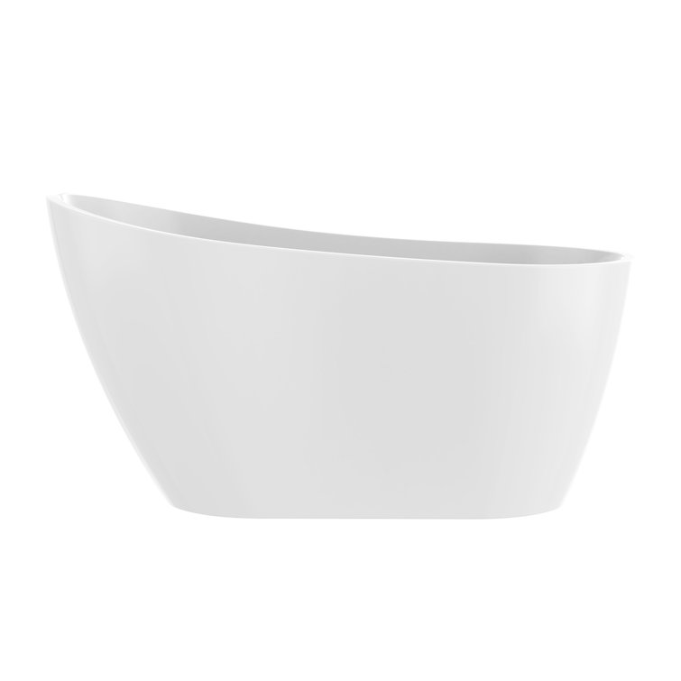 Maya 55" White Acrylic Freestanding Soaking Bathtub
