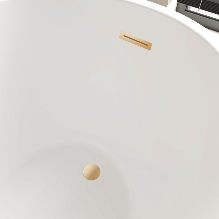Maya 55" White Freestanding Acrylic Soaking Bathtub