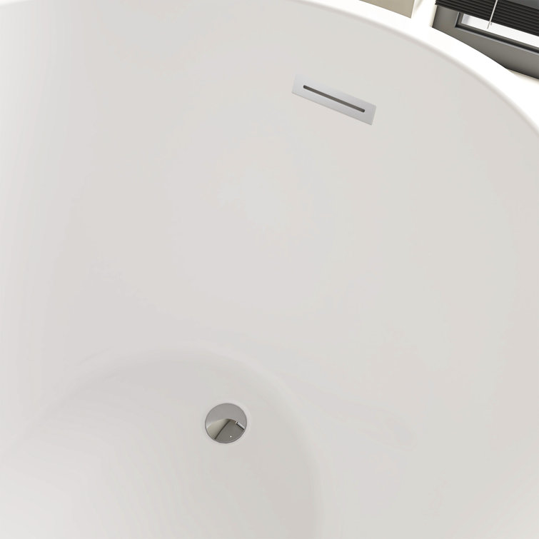 Maya 55" White Freestanding Acrylic Soaking Bathtub