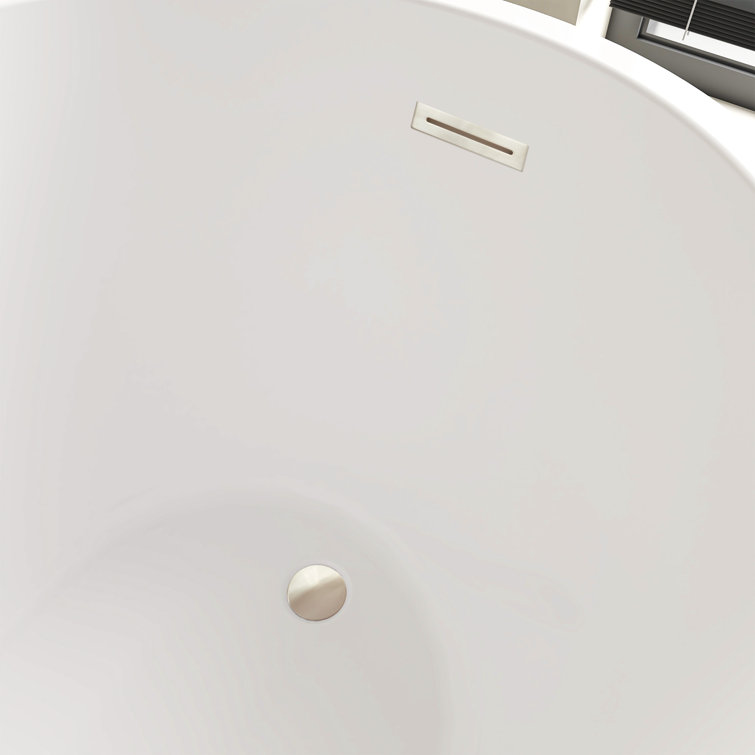 Maya 55" White Acrylic Freestanding Soaking Bathtub
