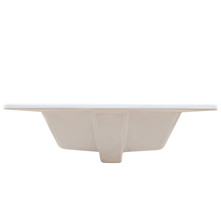 21'' White Rectangular Ceramic Drop-In Bathroom Sink
