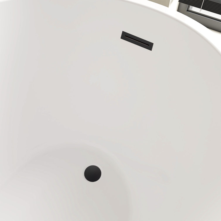Maya 55" White Acrylic Freestanding Soaking Bathtub
