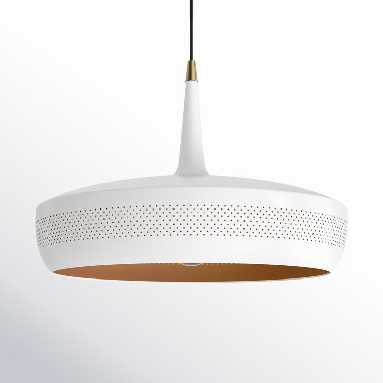 White and Gold Aluminum Geometric Pendant Light