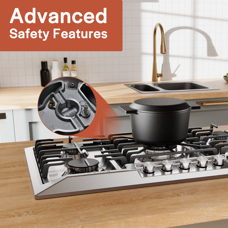 Empava 36 Inch Stainless Steel 5-Burner Gas Cooktop