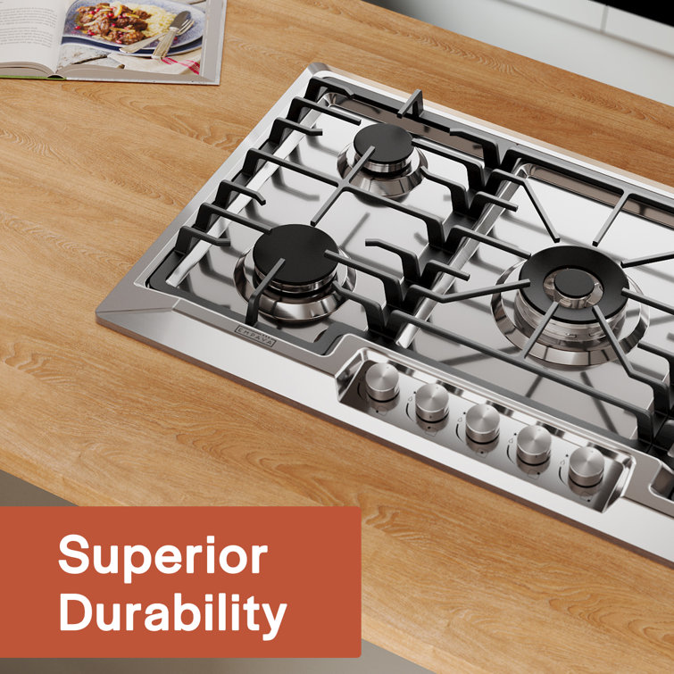 Empava 36 Inch Stainless Steel 5-Burner Gas Cooktop