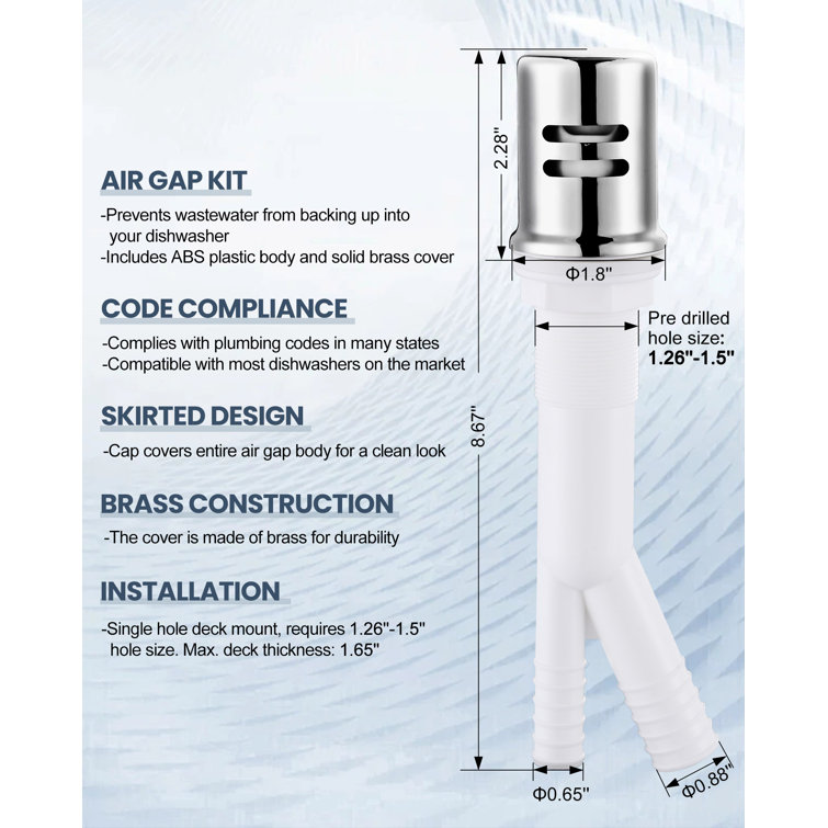 Polished Chrome Stainless Steel Pull-Down Kitchen Faucet with Air Gap Kit