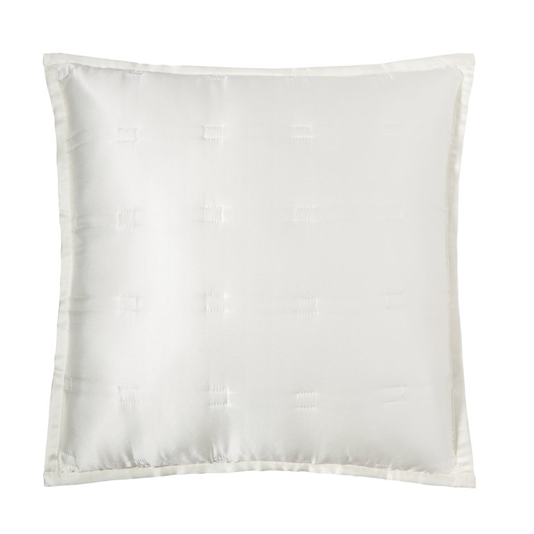 Ivory Silk Square Pillow Cover with Feather Fill