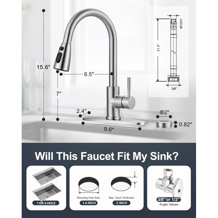 Brushed Nickel Touchless Pull-Down Kitchen Faucet with Spray