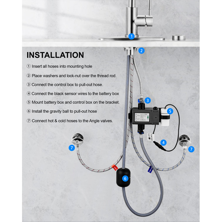 Brushed Nickel Touchless Pull-Down Kitchen Faucet with Spray
