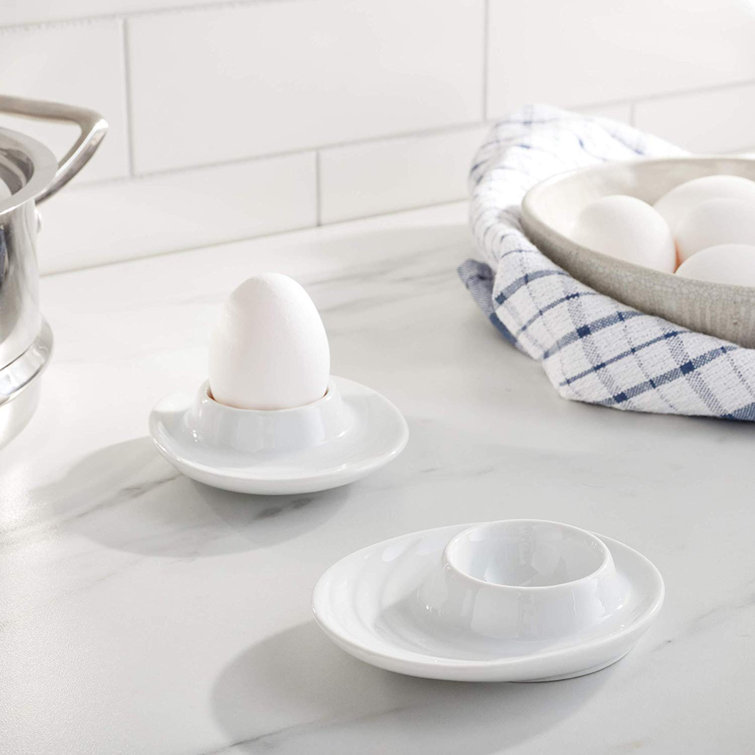 White Porcelain Oval Base Egg Cup Set