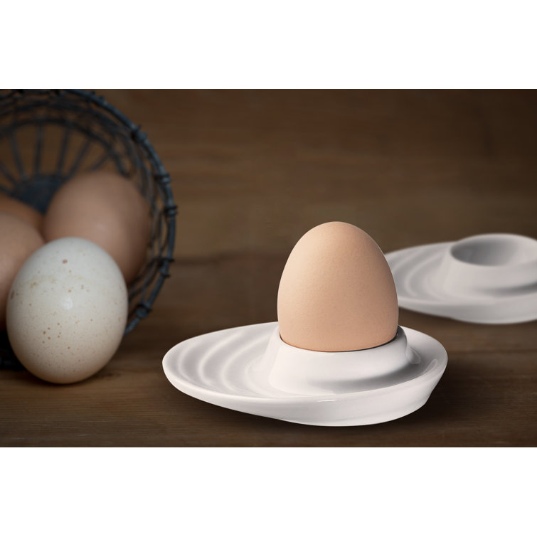 White Porcelain Oval Base Egg Cup Set