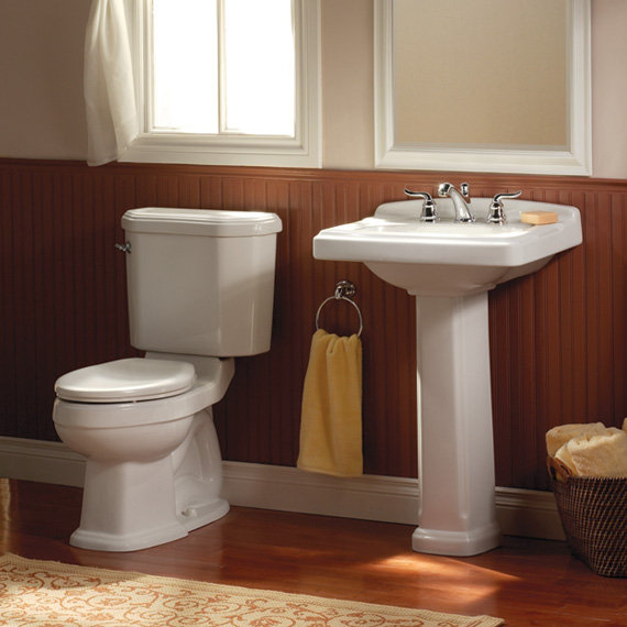 White Vitreous China Traditional Pedestal Sink Leg