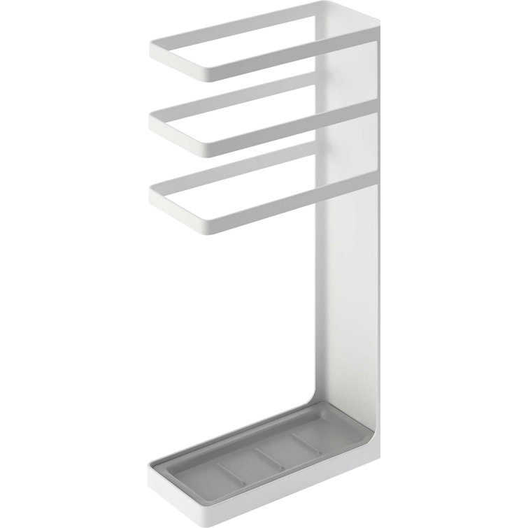 White Steel Freestanding Umbrella Holder for Entryway