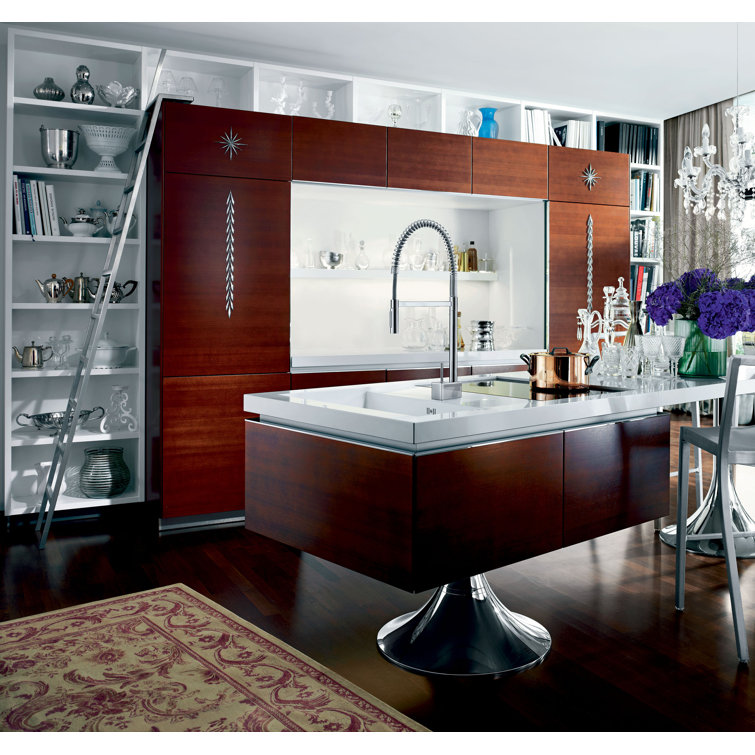 Brushed Gold Optic Pull Down Kitchen Faucet with Spray