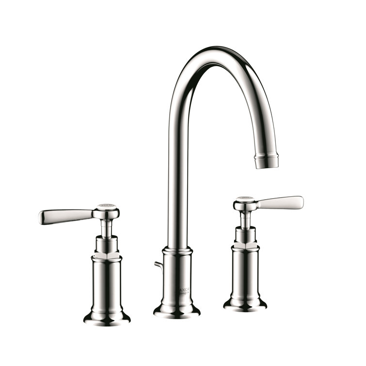 Elegant Polished Nickel 11.5" Modern Widespread Bathroom Faucet